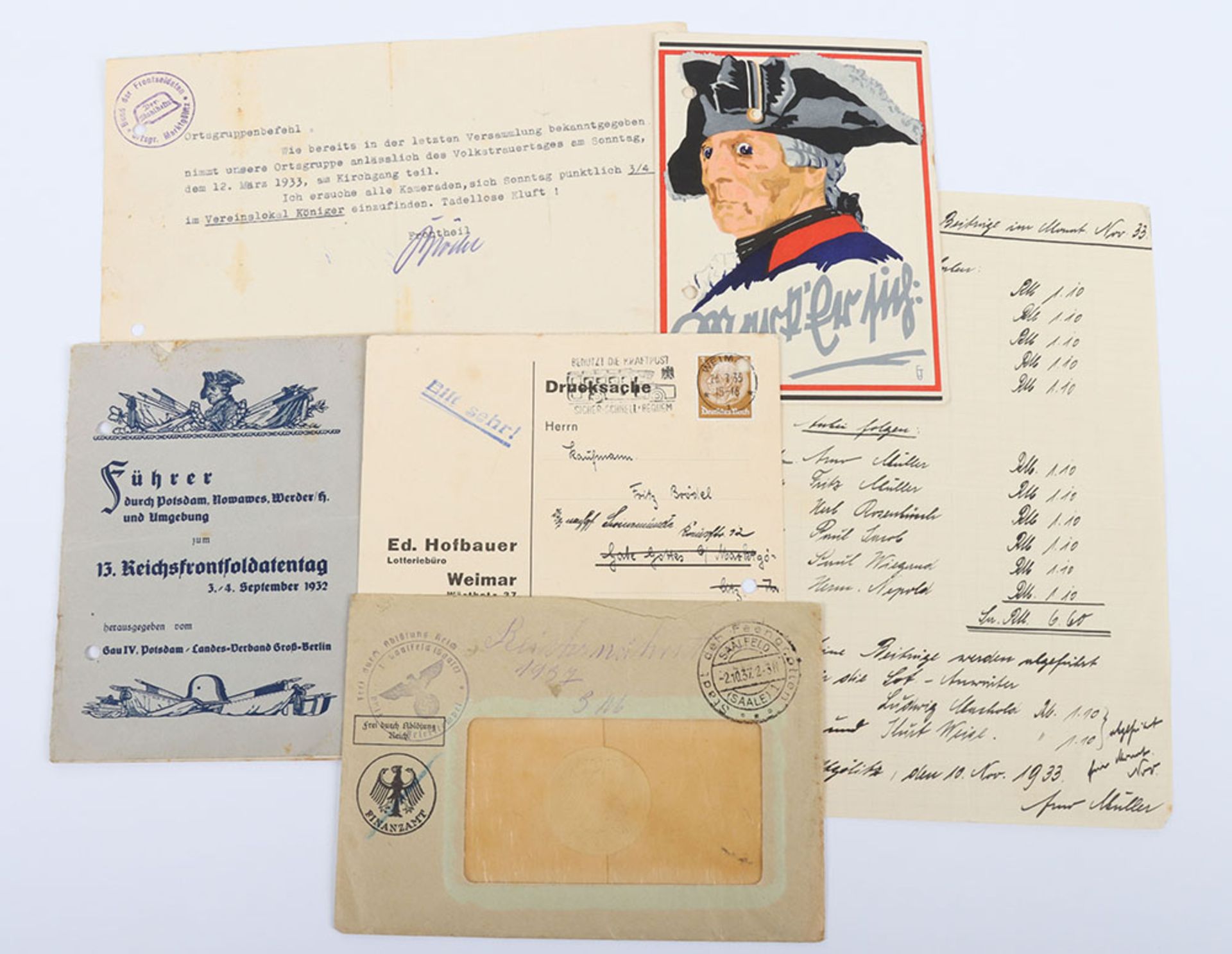 German Third Reich Folder of Stahlhelm Ephemera - Bild 3 aus 11