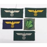 Lot of 4 WW2 German tunic breast eagles arm sleeve patch for Jäger troops