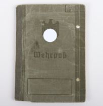 WW2 German Wehrpass to OGefr. E. Feihner, baker in Backerei-Komp 82, Moscow, Kursk, Gomel with Heere