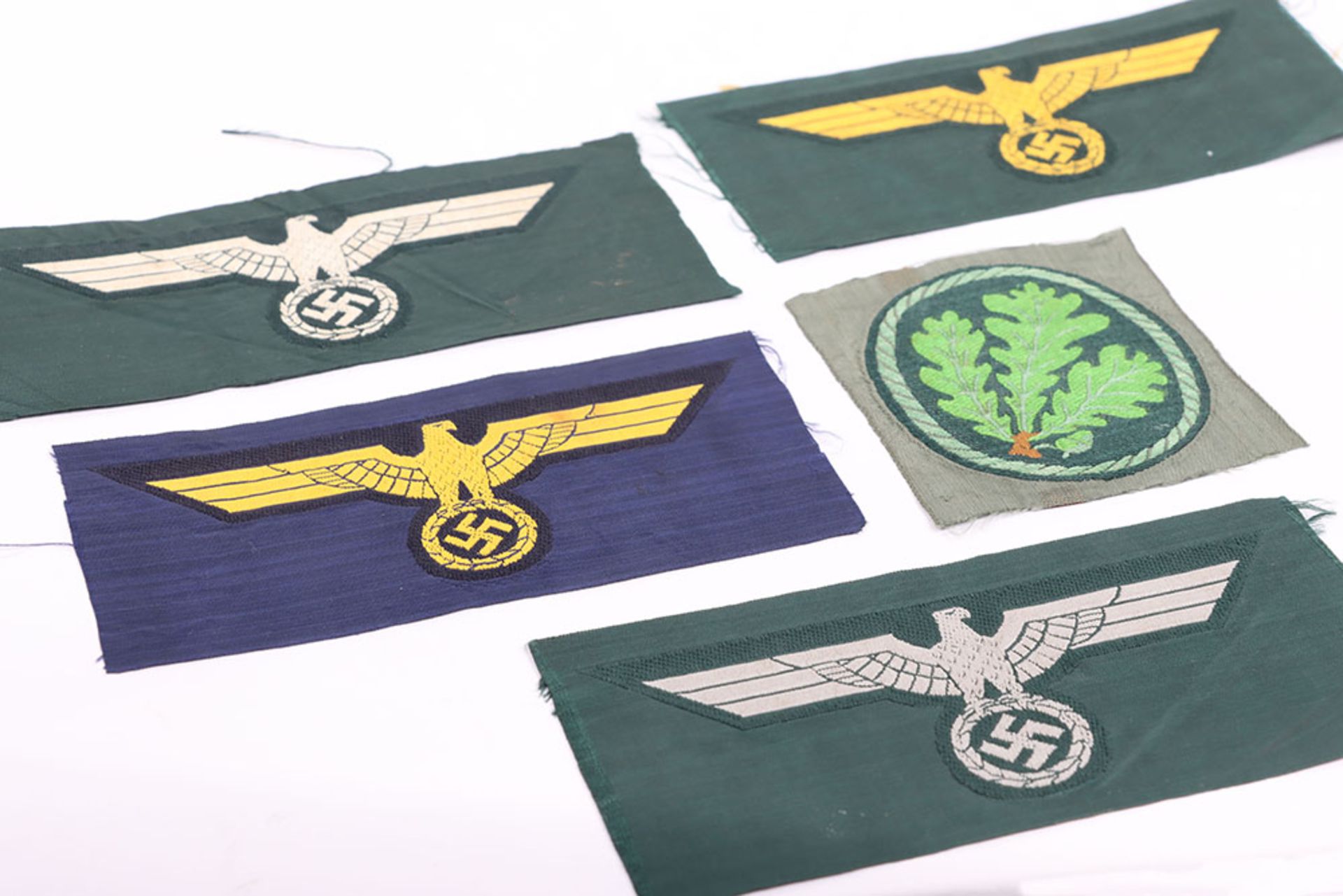 Lot of 4 WW2 German tunic breast eagles arm sleeve patch for Jäger troops - Bild 4 aus 4