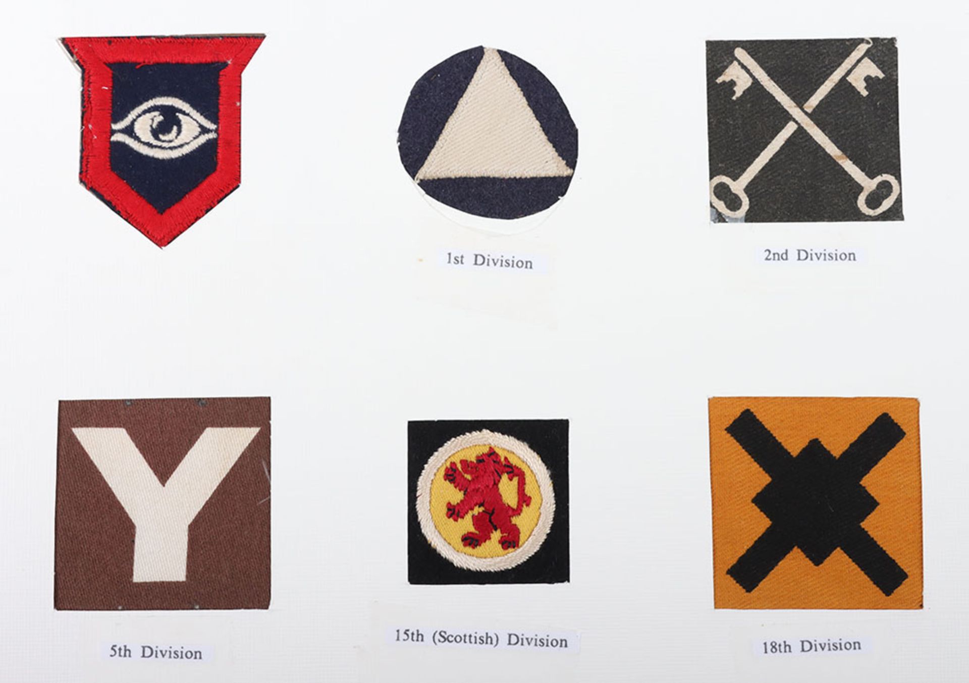 Card of cloth formation signs to British Infantry Divisions - Image 2 of 5