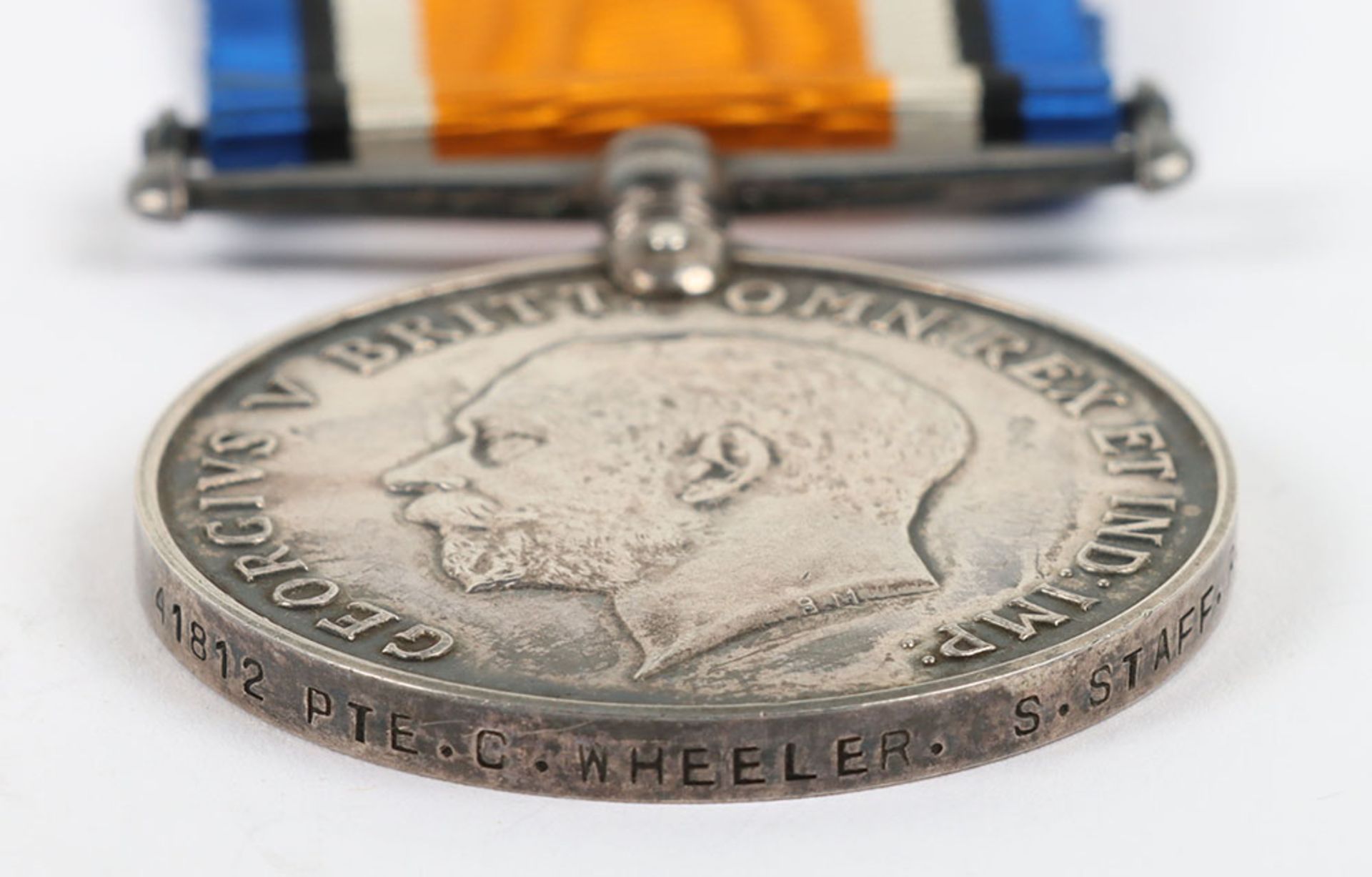 A British War medal to a 1918 killed in action casualty in the South Staffordshire Regiment - Bild 2 aus 3