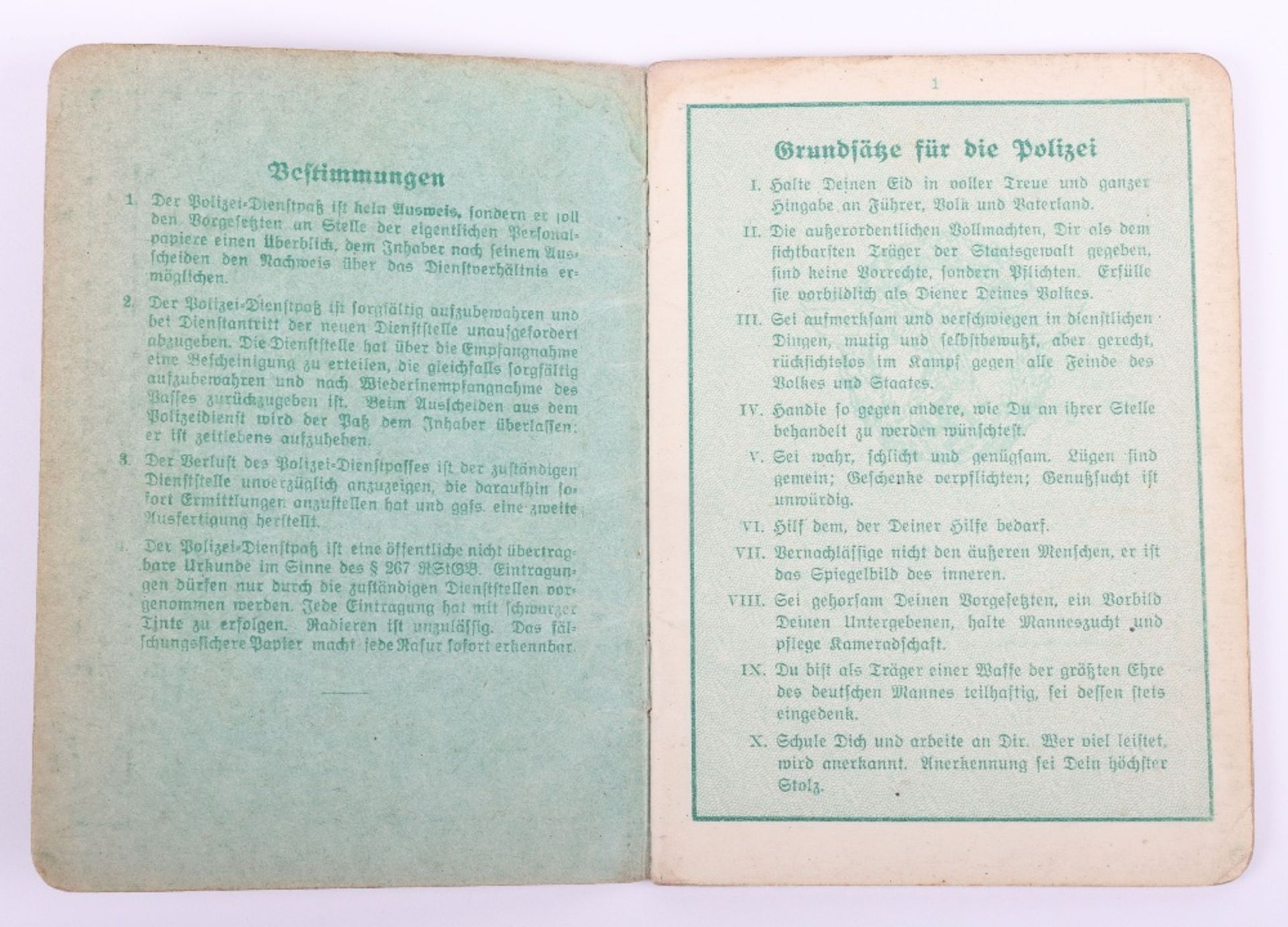 WW2 German Police service book / Polizei Dienstpass to Emil Ewert, Polizei Reserve Hamburg 1941 - Image 3 of 10