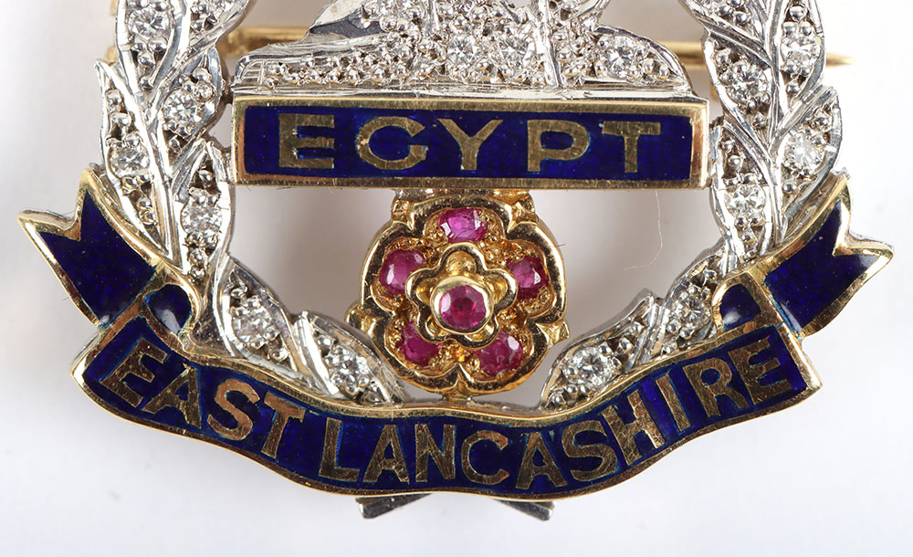 18ct Gold Diamond and Ruby Brooch of the East Lancashire Regiment - Image 3 of 7