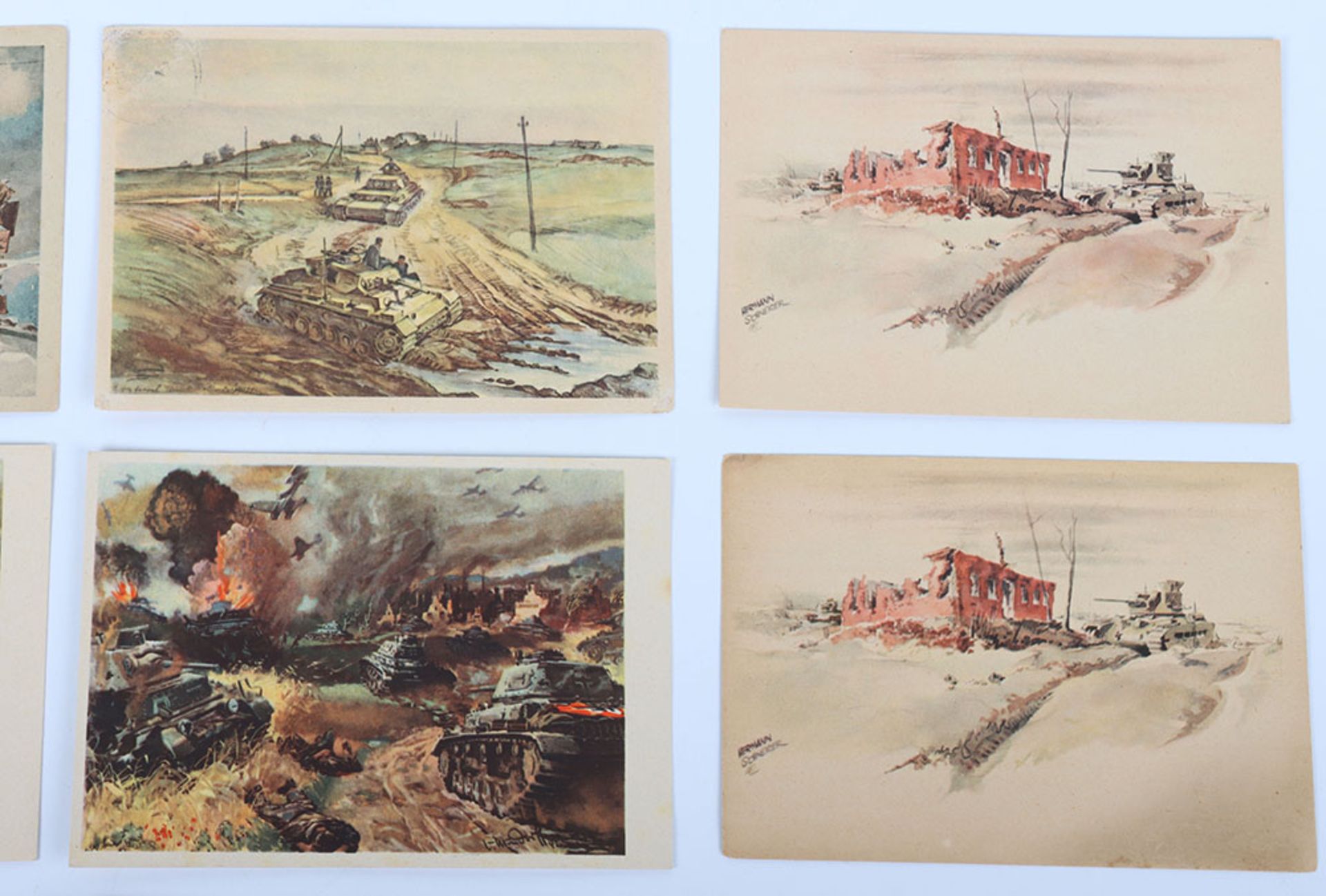 German Third Reich Picture Tank Battle Postcards - Image 3 of 4