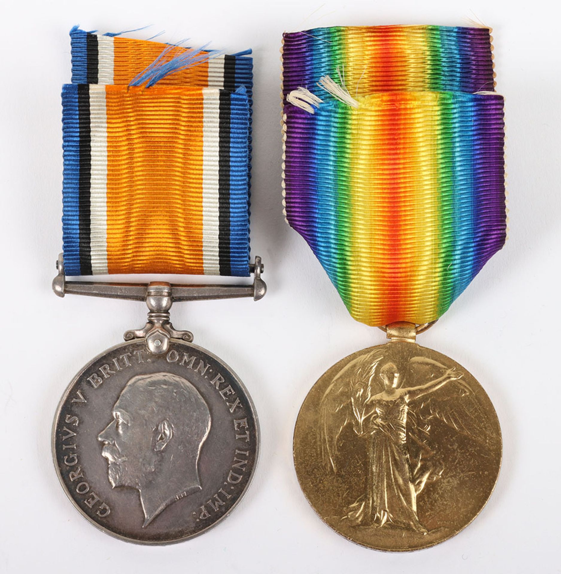 A pair of Great War medals for service in Hawke Battalion, Royal Naval Division