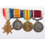 An unusual theatre Great War long service medal group of 4 to a Quarter Master Captain who served fo