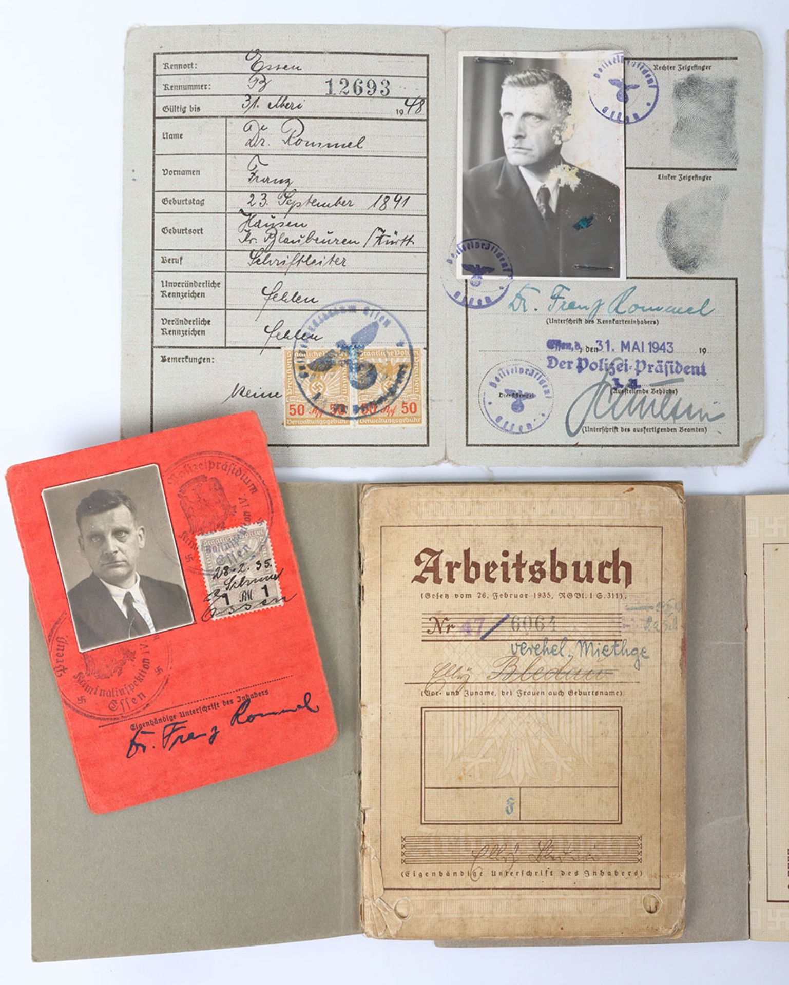 German Third Reich Work Books and ID Cards - Bild 6 aus 7