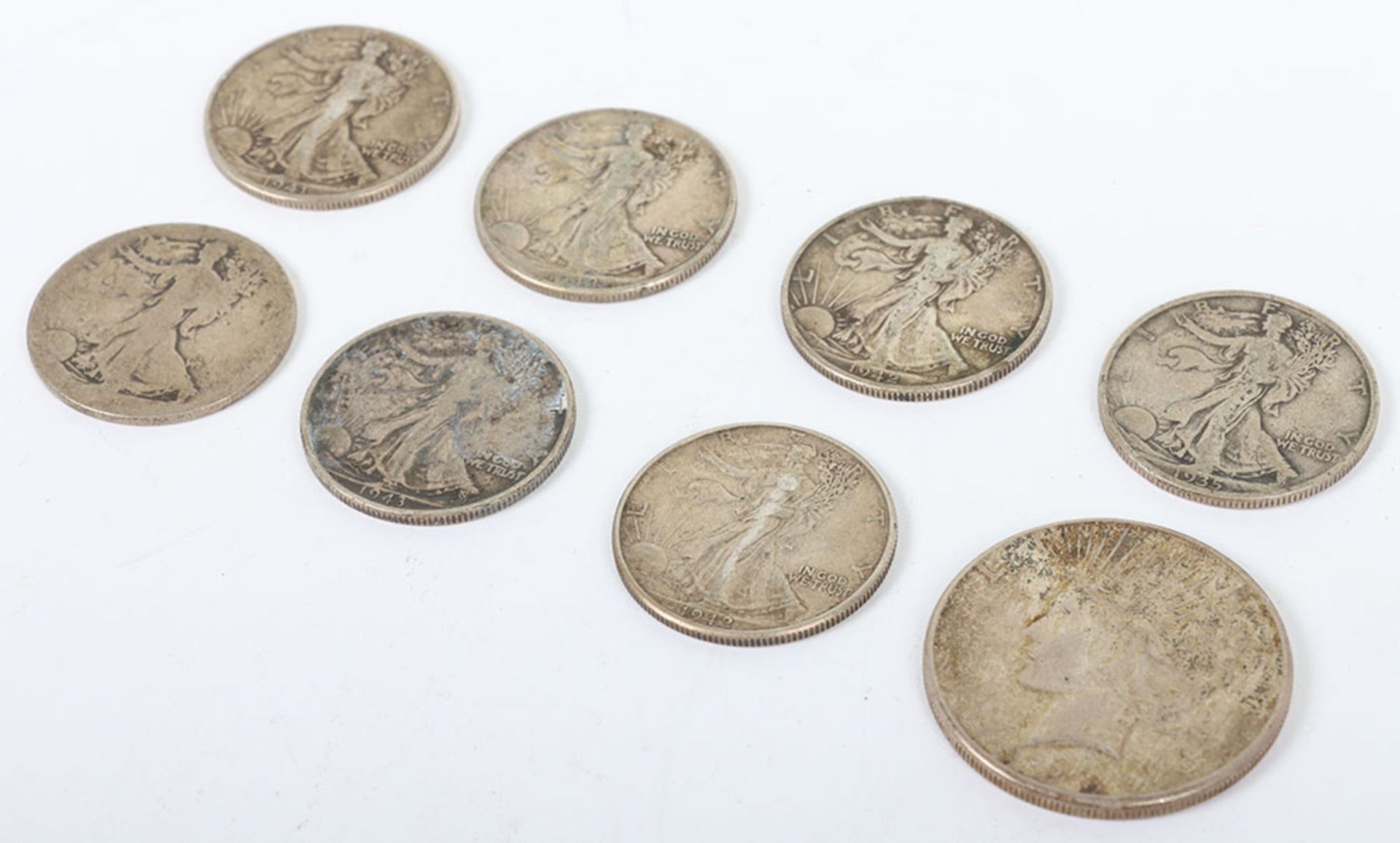 Small collection of United States silver one dollar and half dollar coins - Bild 2 aus 5