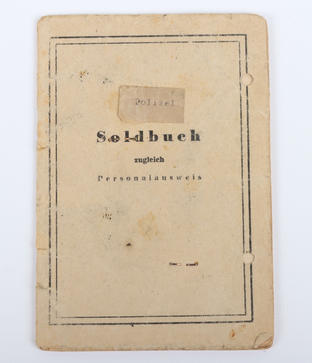 WW2 German SS-Polizei Soldbuch to Oberwachmeister der Reserve R. Holm. Late 1945 issue, Schutzpolize - Image 7 of 7