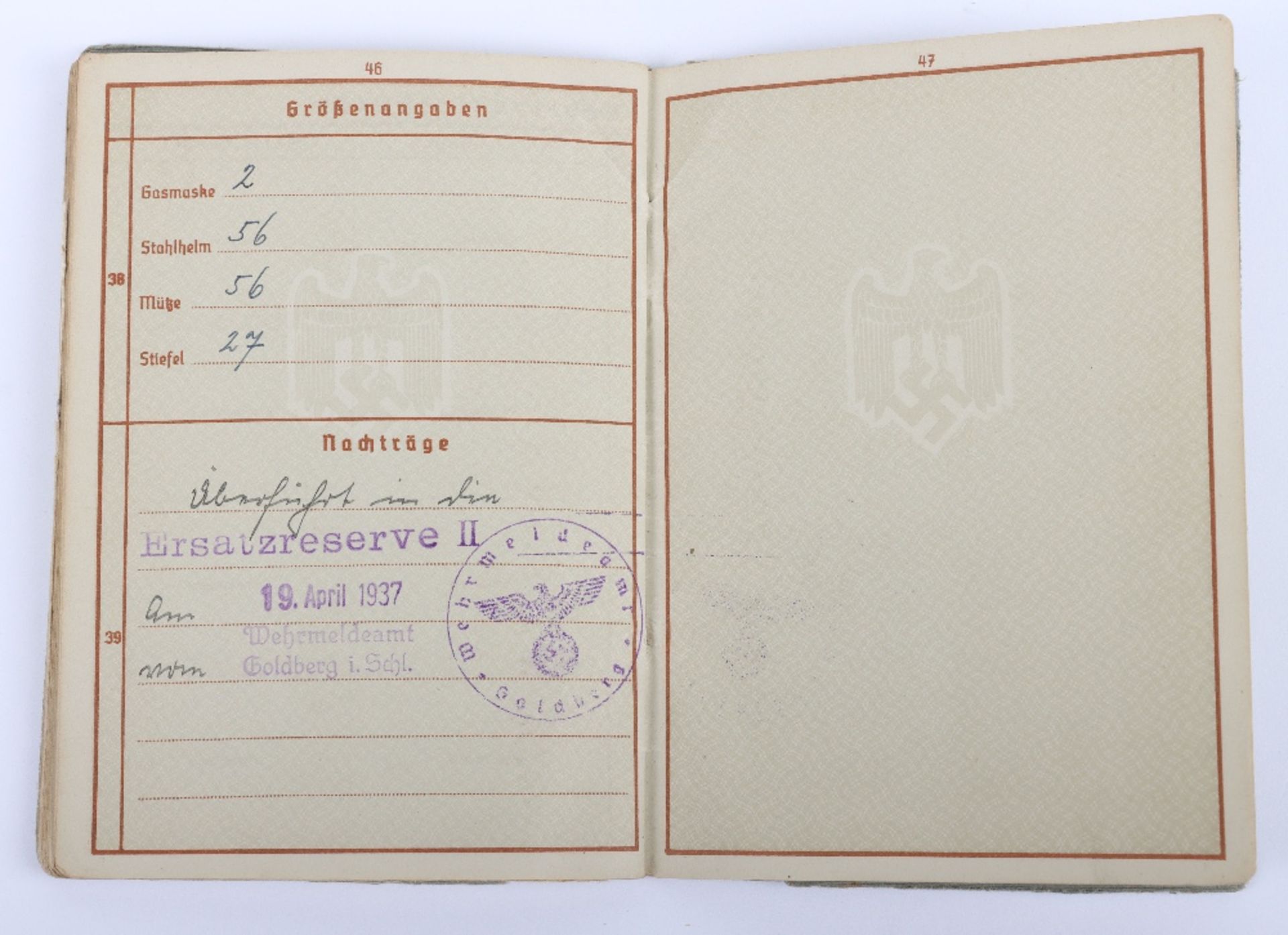 WW2 German Wehrpass to OGefr. E. Feihner, baker in Backerei-Komp 82, Moscow, Kursk, Gomel with Heere - Image 26 of 29