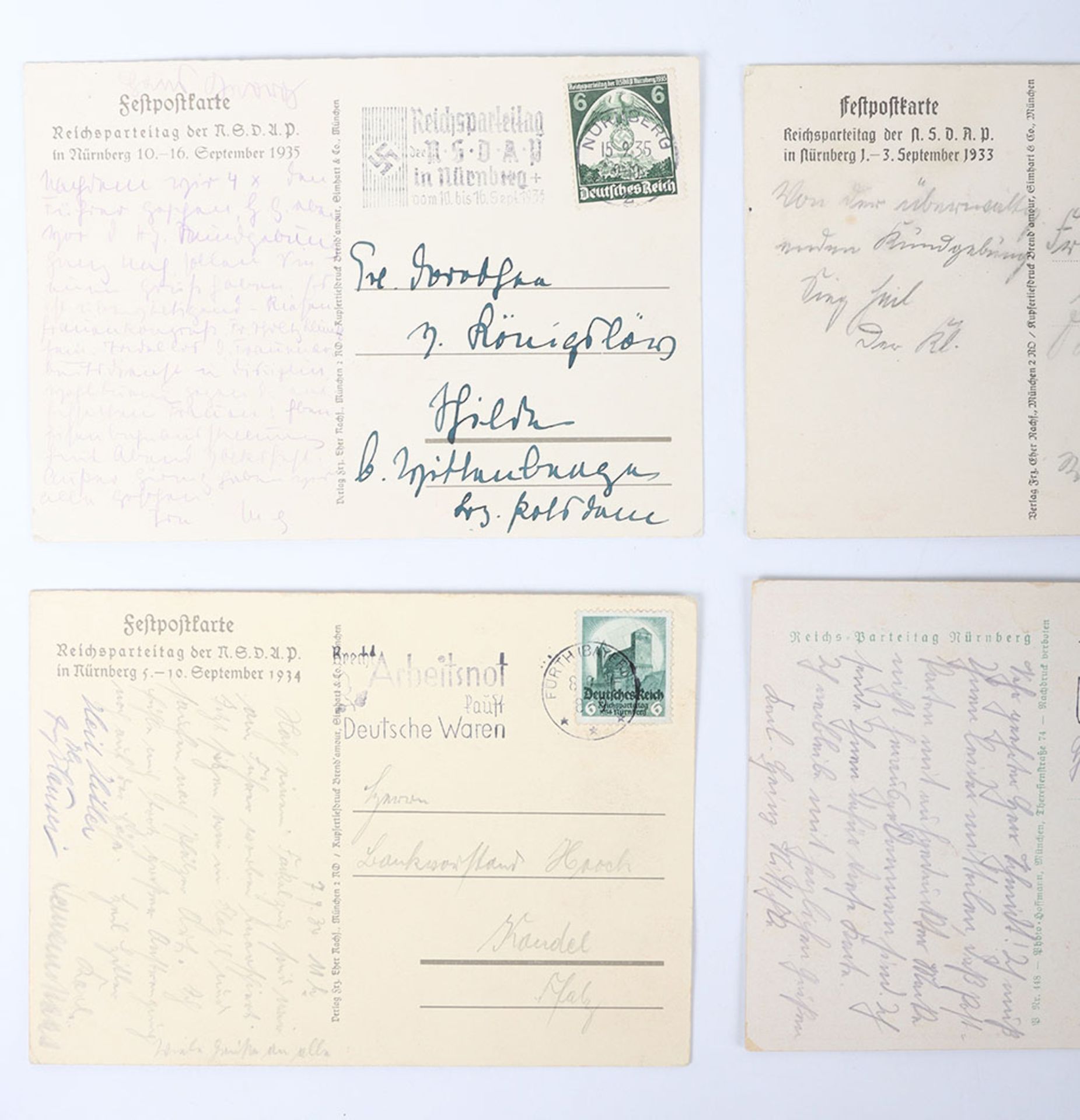 German Third Reich Patriotic Nurnberg Rally Postcards - Image 5 of 6