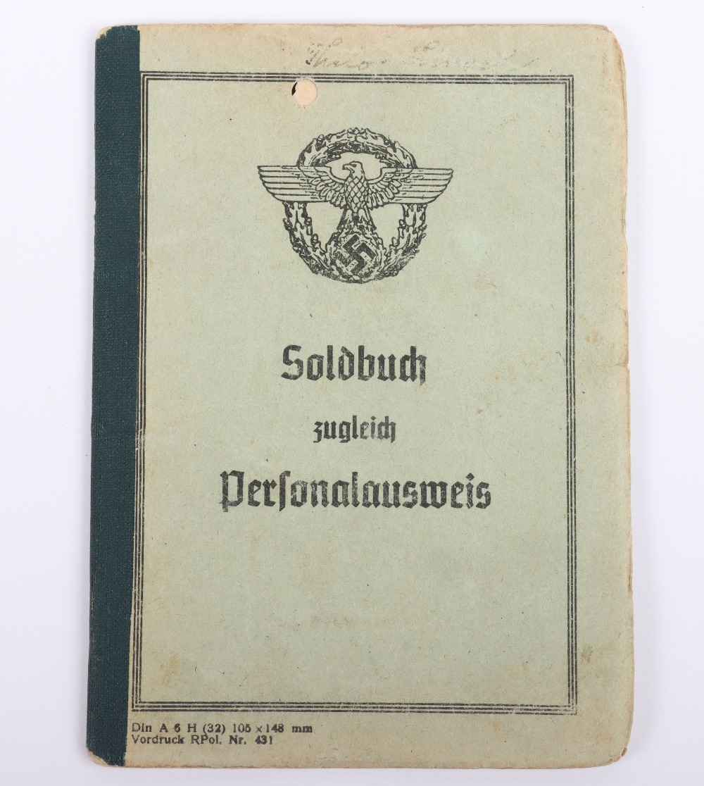 WW2 German Police Soldbuch / ID book to Thilo Linsel, late 1944 issue, Polizei Reserve Hamburg - Image 2 of 11