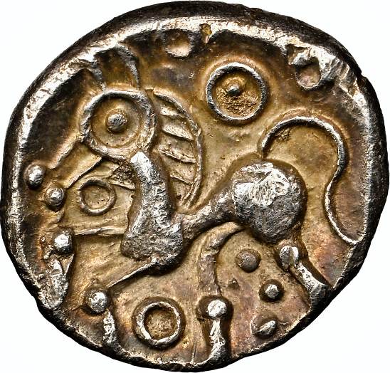 NGC Ch VF – British Iron Age, Regini-Atrebates, (c. 60-20BC), silver unit, Sussex Ducks type, - Image 2 of 3