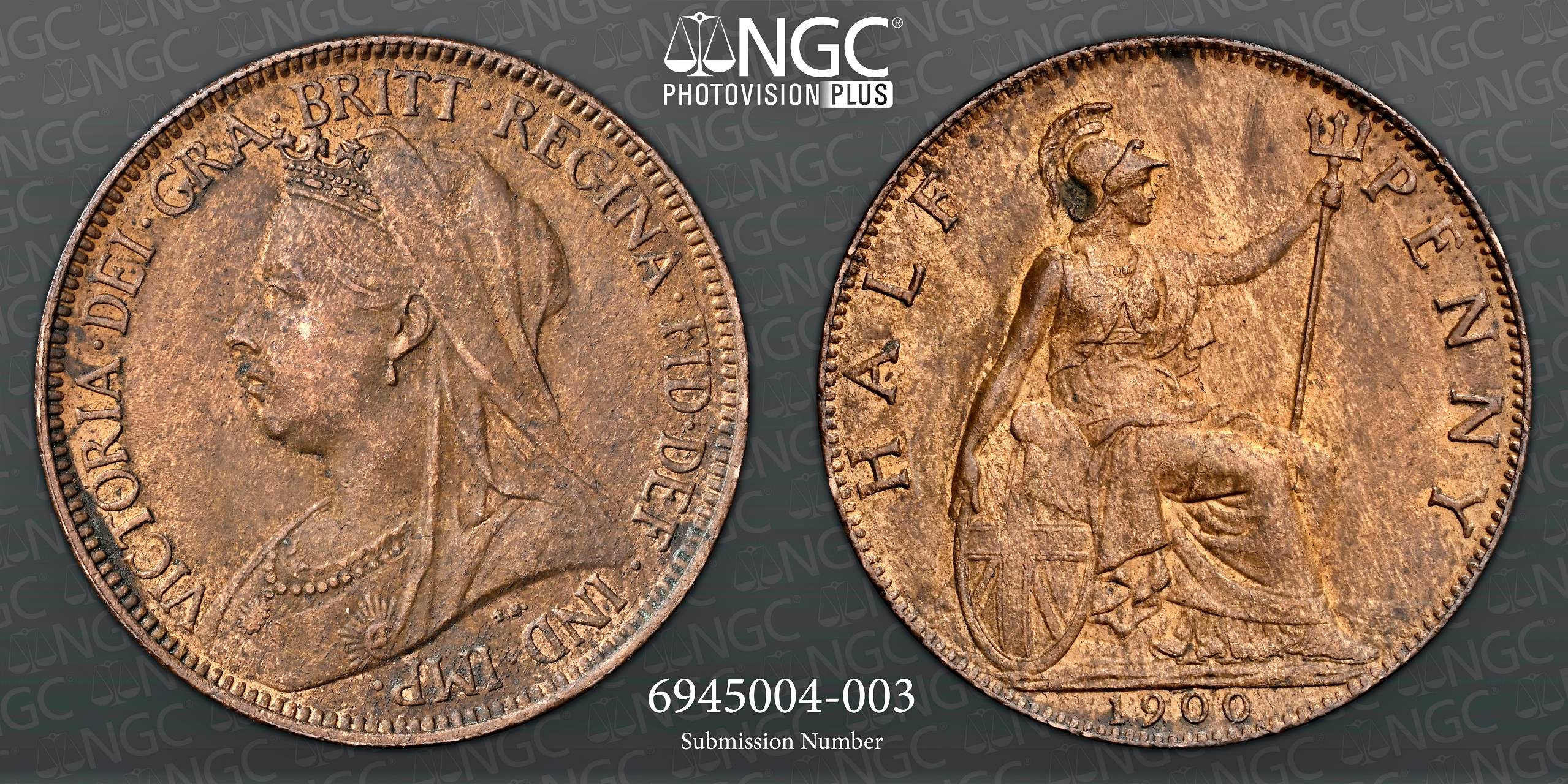 NGC MS 62 BN – Victoria (1837-1901), Halfpenny, 1900 - Image 3 of 3