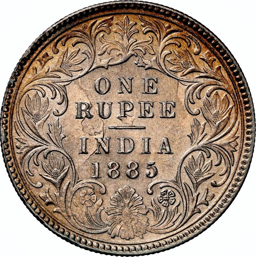 NGC MS 62 – British India – Victoria (1837-1901), One Rupee, 1885, Calcutta - Image 2 of 3