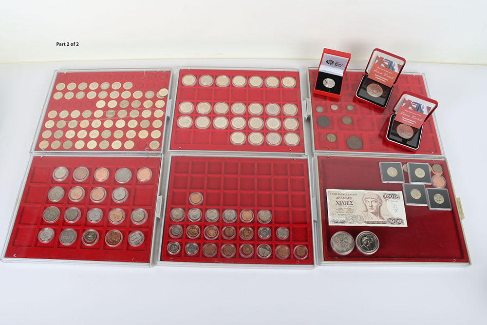 A good mixed lot of modern coinage including London 2012 Collector Album, various trays of 50p’s, £2 - Image 2 of 2