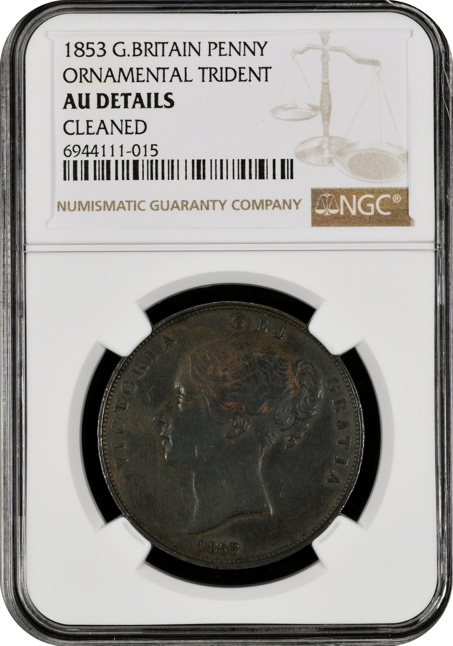 NGC AU 53 & AU Deails – Victoria (1837-1901), Penny, Halfpenny & Farhting, 1853 - Image 3 of 12