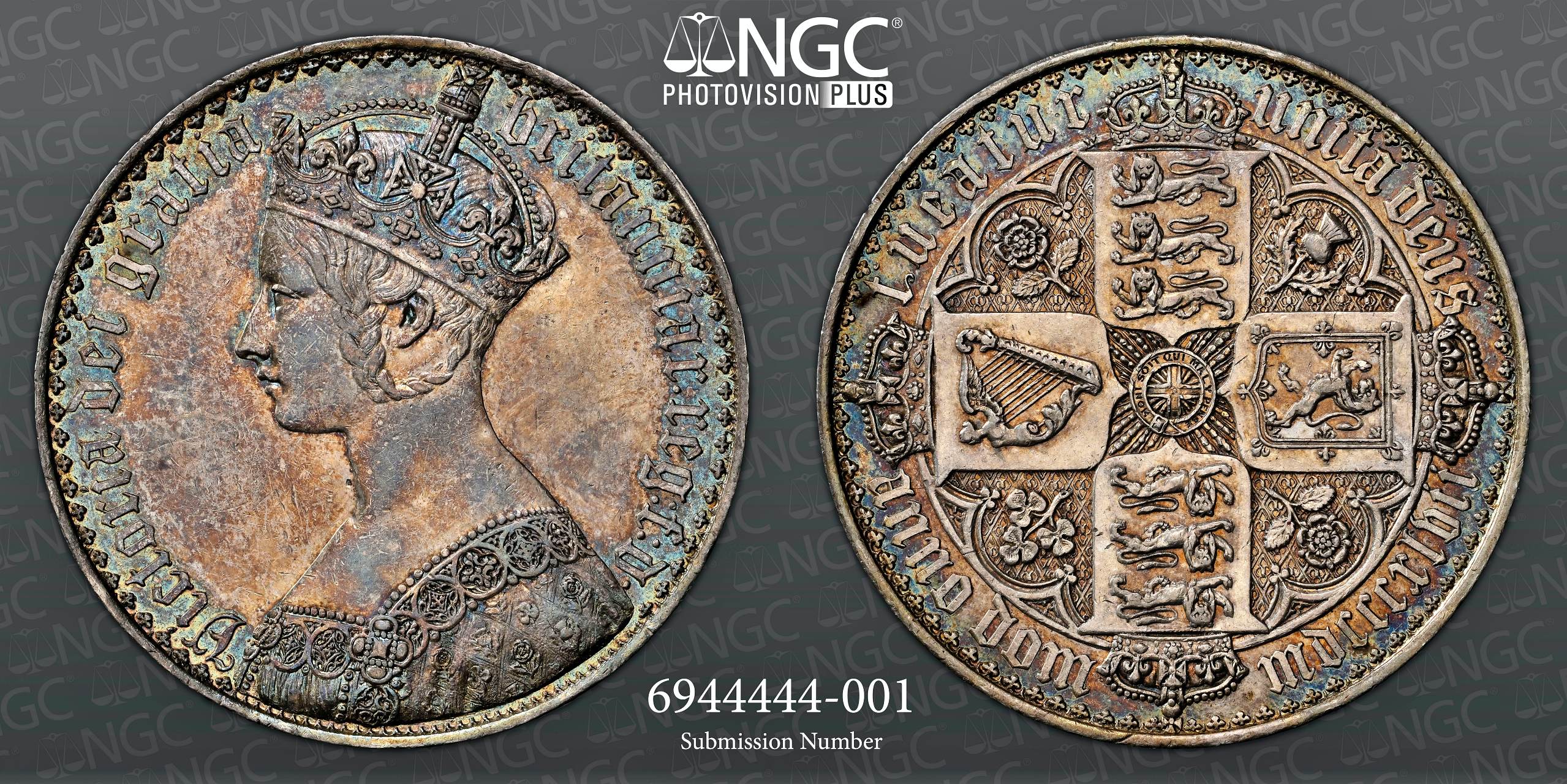 NGC PF 58 - Victoria (1837-1901), Crown ‘Gothic’, 1847, Edge Undecimo - Image 3 of 3