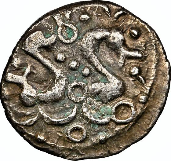 NGC Ch VF – British Iron Age, Regini-Atrebates, (c. 60-20BC), silver unit, Sussex Ducks type,