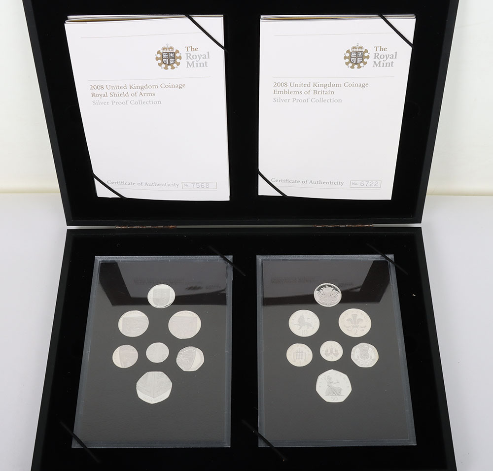 A 2008 Silver Proof set with Royal Shields and Emblems of Britain, with 2007 & 2008 Family Silver co - Image 5 of 6