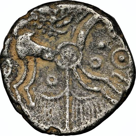 NGC Ch VF – British Iron Age, Belgae, (c.60-20BC), silver unit, Ex Head type - Image 2 of 3