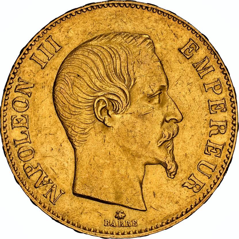 NGC AU 55 - France – Napoleon III, 100 Francs, 1859 BB