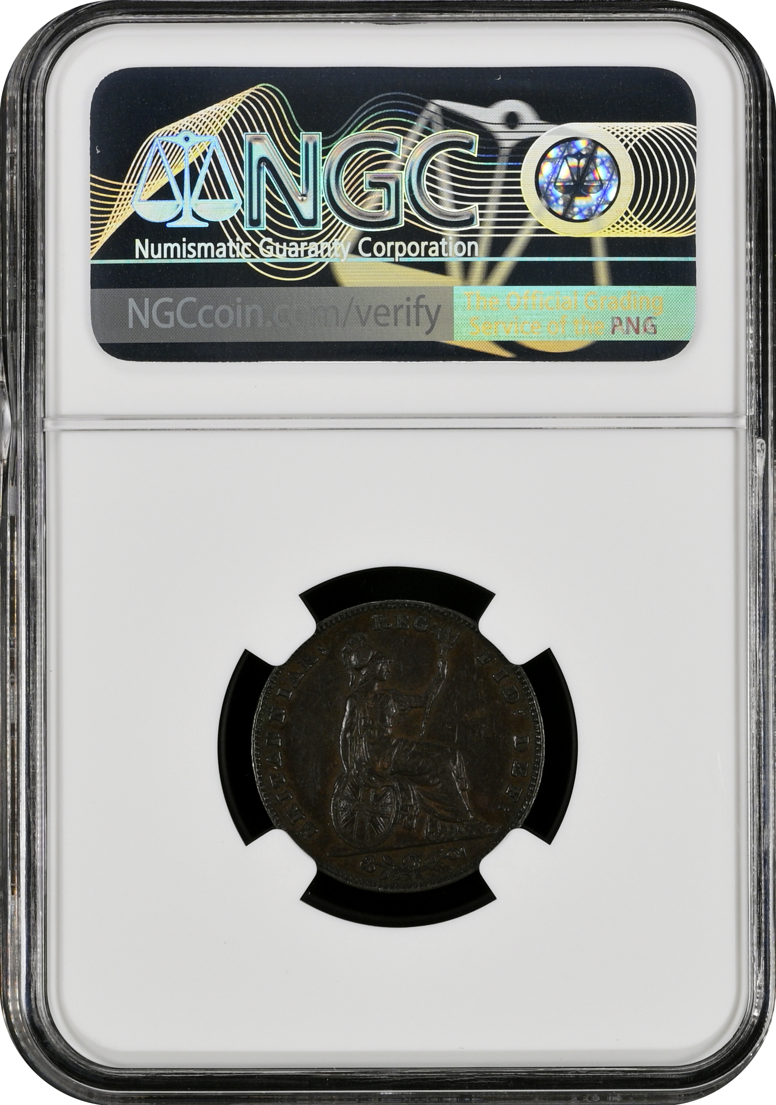 NGC AU 53 & AU Deails – Victoria (1837-1901), Penny, Halfpenny & Farhting, 1853 - Image 10 of 12