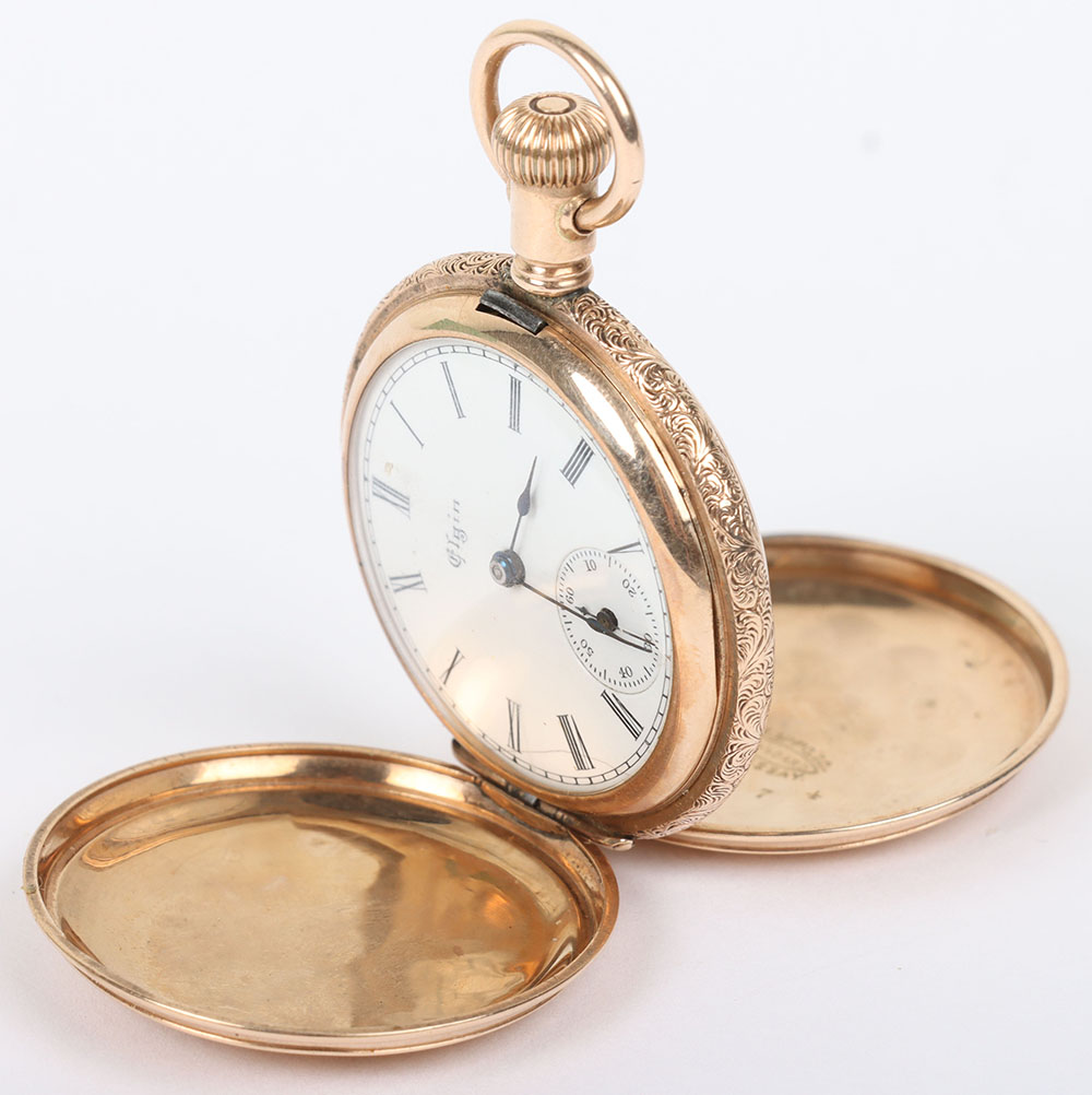 A 14ct gold ladies full hunter pocket watch, Elgin - Image 2 of 7