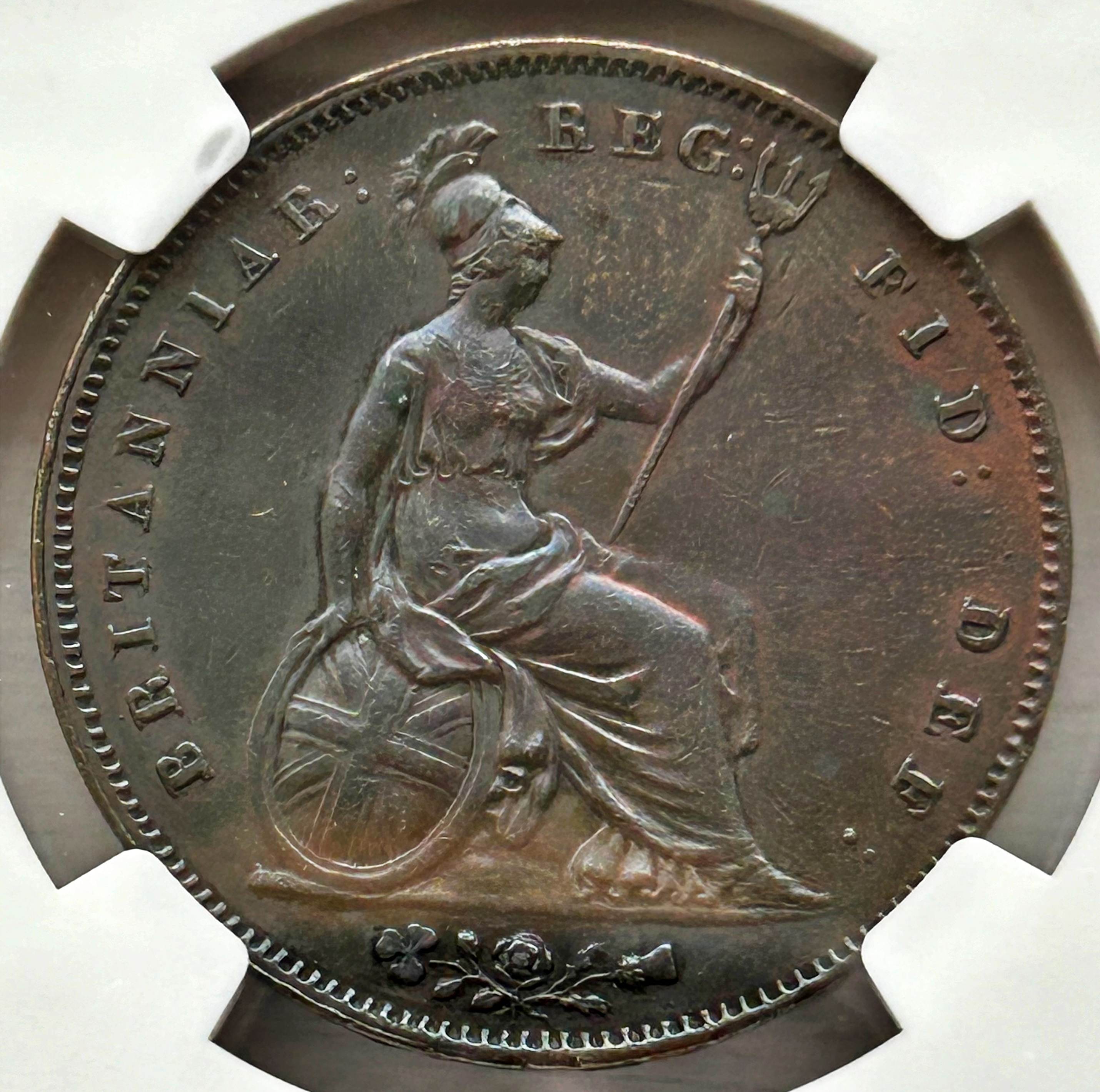 NGC AU 53 & AU Deails – Victoria (1837-1901), Penny, Halfpenny & Farhting, 1853 - Image 4 of 12