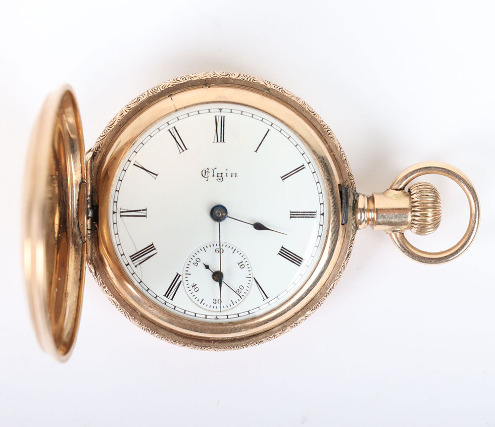 A 14ct gold ladies full hunter pocket watch, Elgin