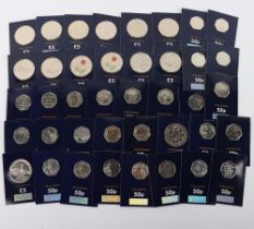 Selection of Change Checker coinage, mostly 50p’s including 3x 2009 Kew Gardens re-issue 50p’s