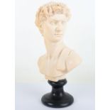 A 20th century resin bust of David