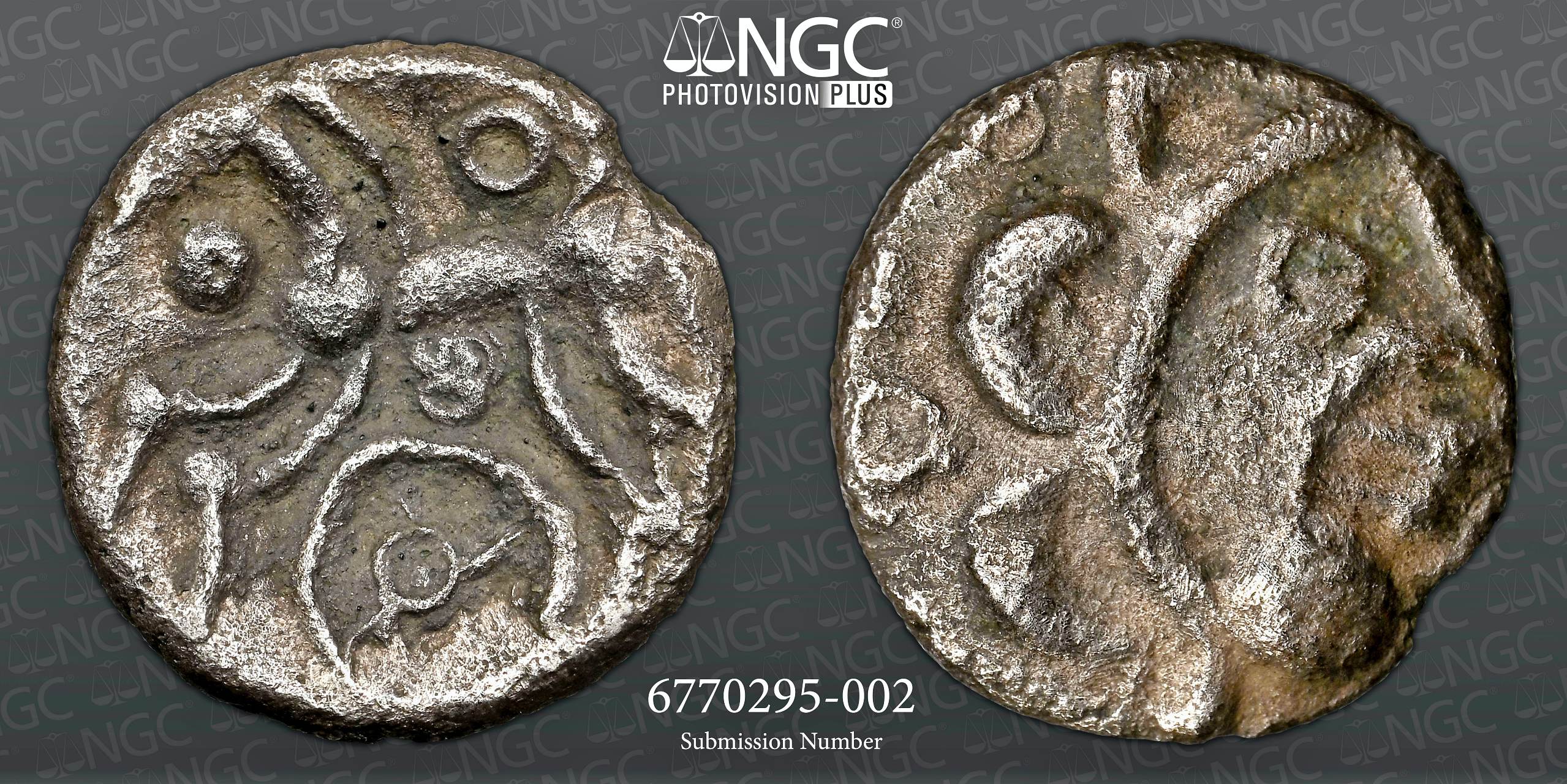 NGC XF – British Iron Age, East Wiltshire, (c.50-20 BC), silver unit, Potterne Moon Head - Image 3 of 3