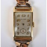 A 14ct gold cased Waltham wristwatch