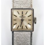 A 9ct white gold Tissot ladies bracelet watch