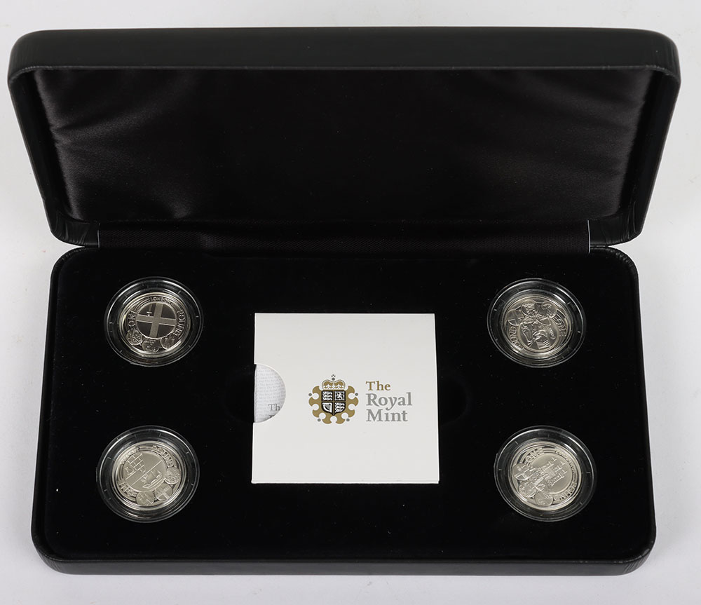 A 2008 Silver Proof set with Royal Shields and Emblems of Britain, with 2007 & 2008 Family Silver co - Image 4 of 6