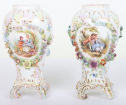 A pair of Meissen decorative vases