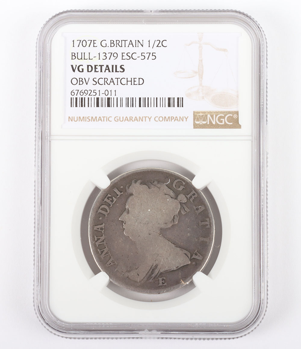 NGC VG Details – Anne (1702-14), Halfcrown, 1707E, Post Union - Image 4 of 4