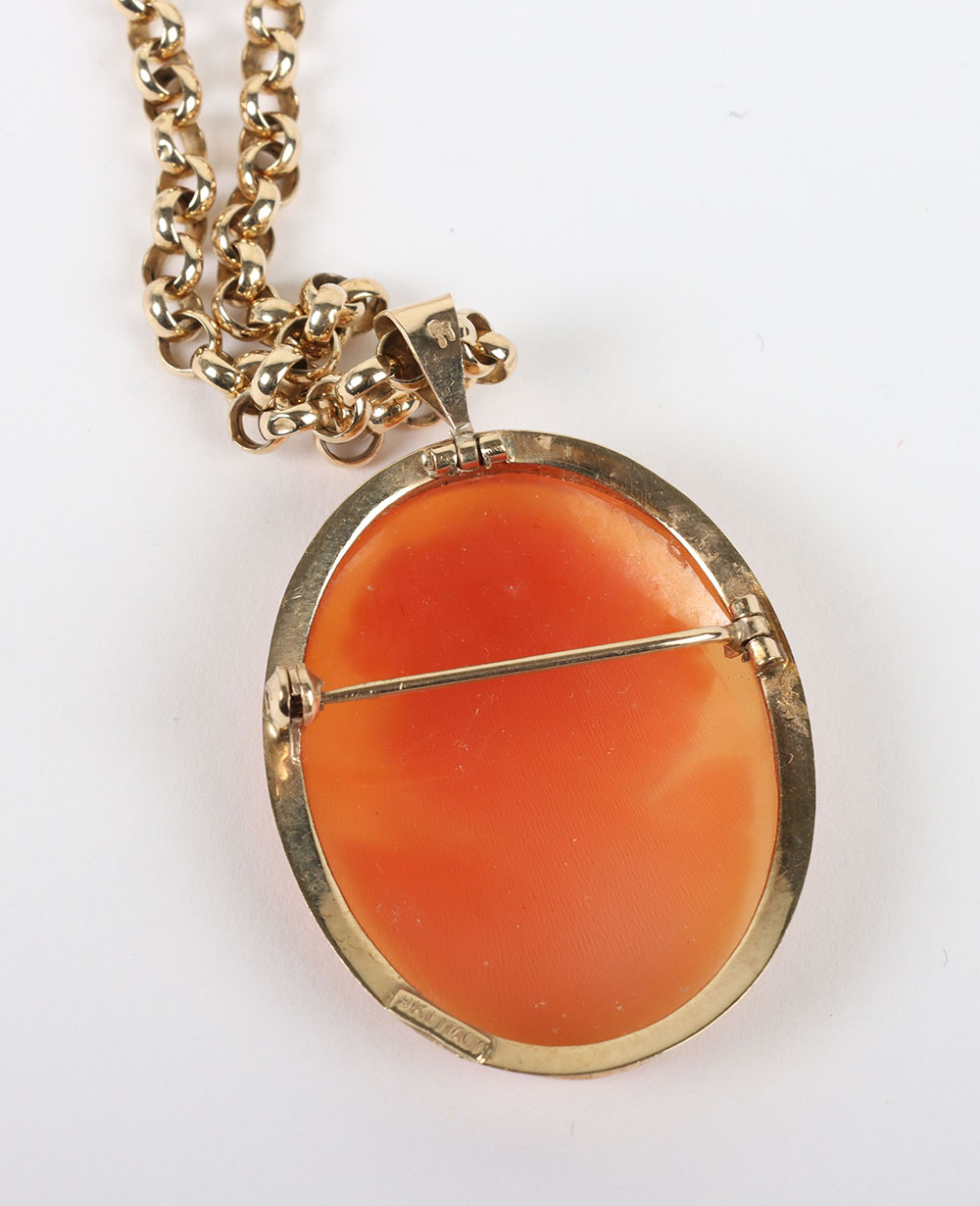 A 9ct cameo, two 9ct chains and a 9ct tail pendant - Image 5 of 5