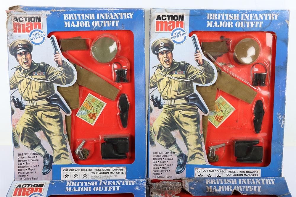 Four Vintage Action Man British Infantry Major Outfits - Image 3 of 4