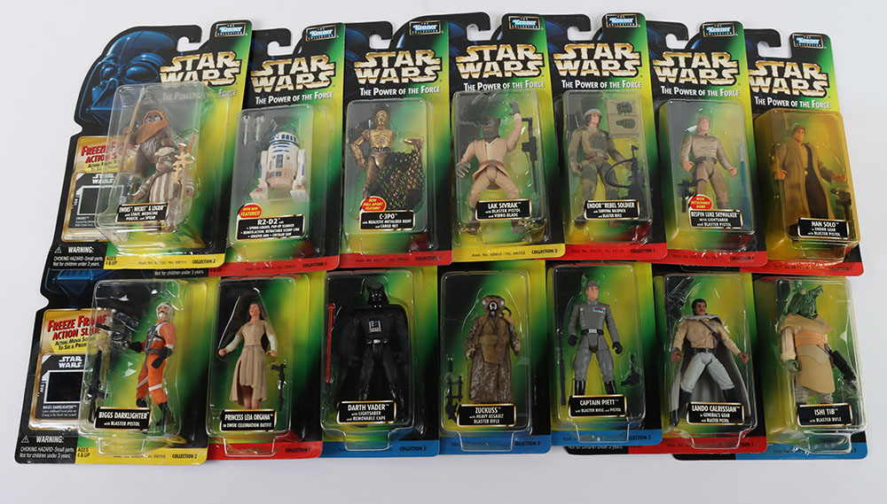 Star Wars Power of the Force 14 carded Action Figures Mint with Freeze Frames with Original Shipping - Image 2 of 5