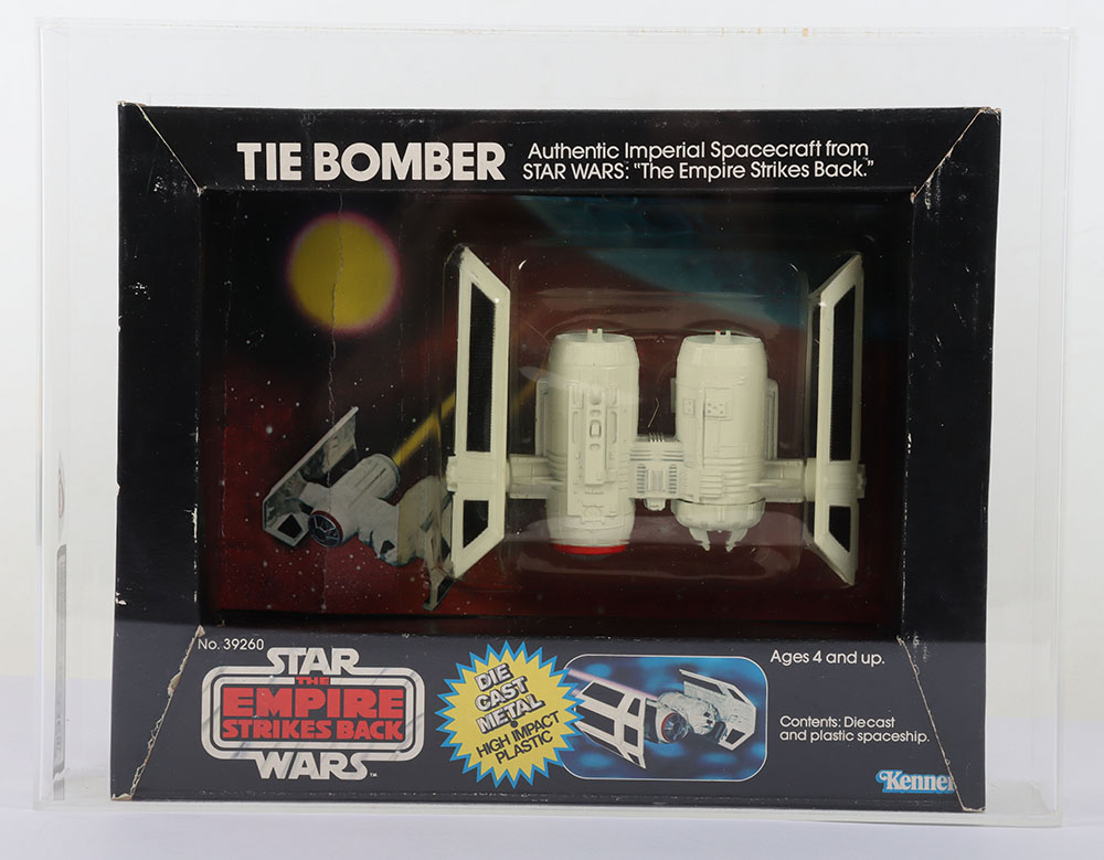 Vintage Star Wars UKG Graded 75 Tie Bomber Die cast series 1980 by Kenner, Empire Strikes Back.