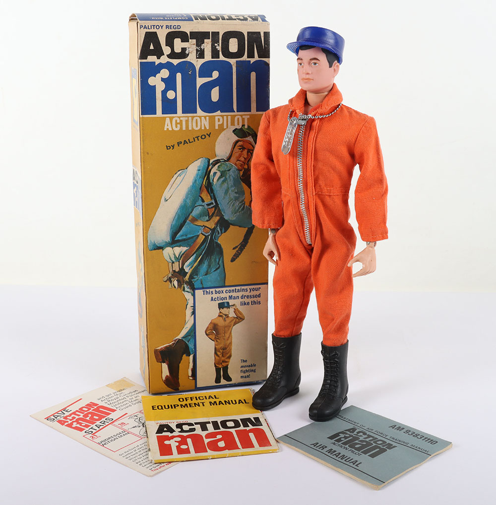 Vintage Action Man Action Pilot by Palitoy 1964, with original box