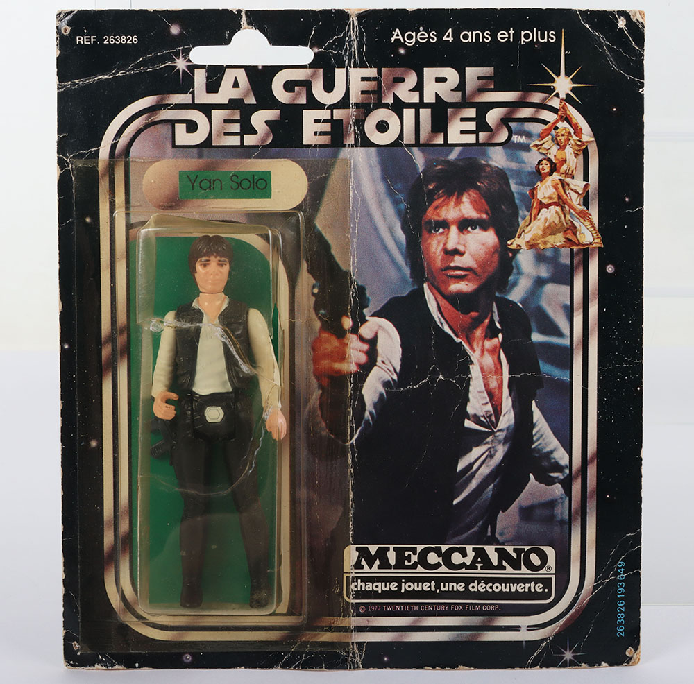 Vintage Star Wars Han Solo (Yan Solo) on Rare French release Meccano square card
