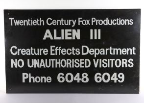 Alien III Creatures Effects Department Sign