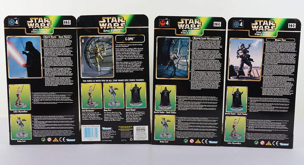 Star Wars Power of the Force Mint carded Epic Force set of 4 Kenner action figures - Image 2 of 2