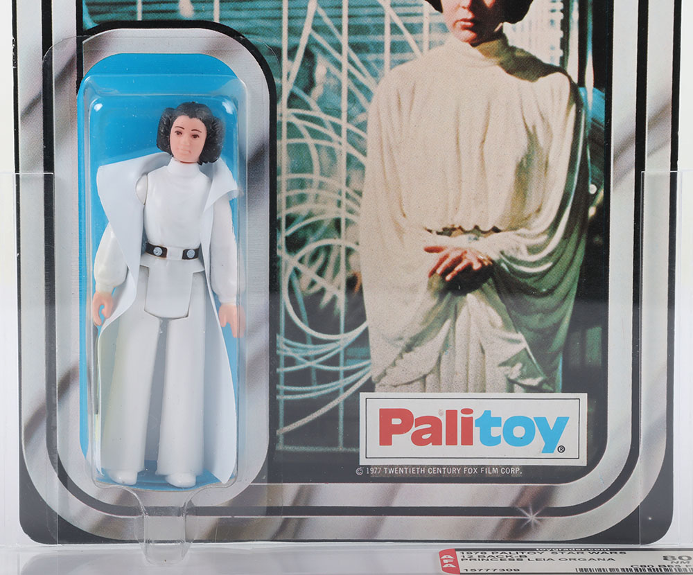 Vintage Star Wars AFA Graded 80 Princess Leia Organa Palitoy 12 back B card - Image 2 of 10