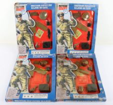 Four Vintage Action Man British Infantry Major Outfits