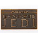 Original Star Wars Revenge of the Jedi Cast & Crew Brass Paper Weight
